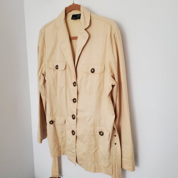Cami Women's Banana Color Belted Safari Style Jacket  18 - Picture 6 of 12